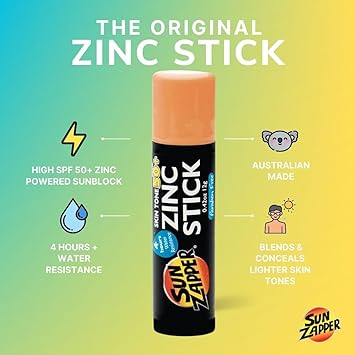 Sun Zapper Light Skin Tone Original Zinc Stick SPF 50 Zinc Oxide Mineral Sunblock Stick for Face - Image 2
