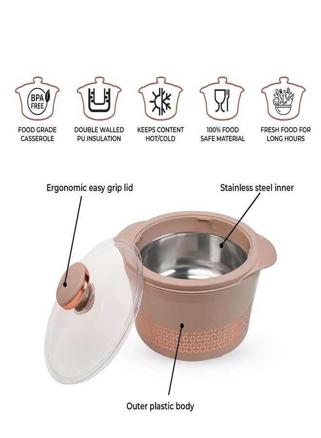 KAPI ENTERPRISE WITH K Steel Casserole | PU Insulated | BPA Free | Odour Proof |Ideal for Chapatti | Roti | Curd Maker | Thermoware | Hot Pot | Serving and Storing [1 PCS] - Image 3