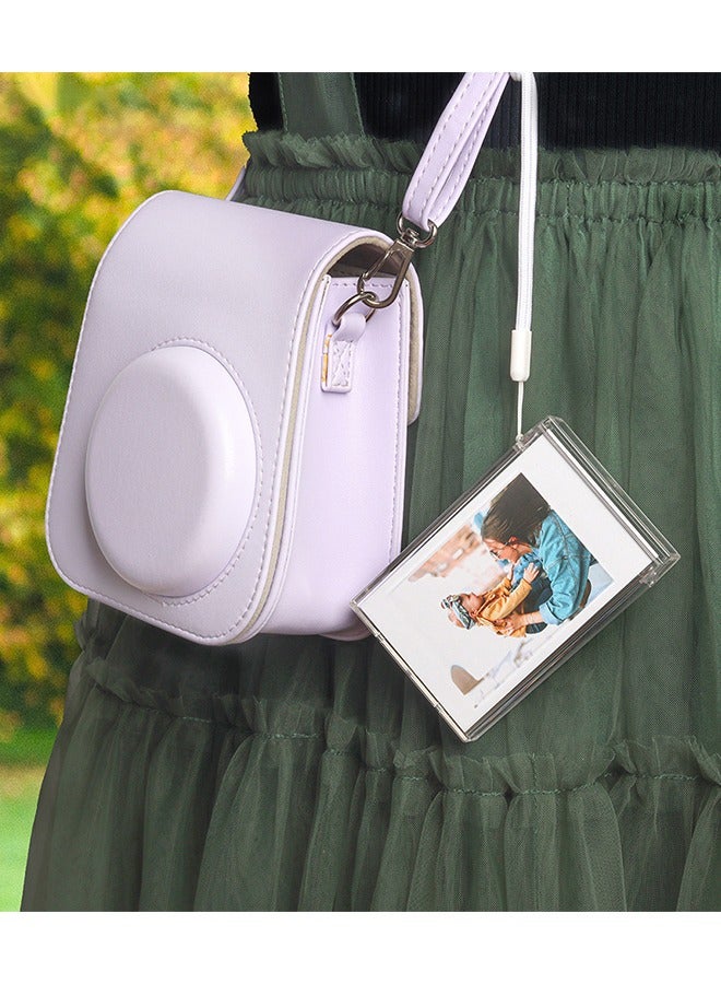 YELIN Picture Holder Storage Case for Fujifilm Instax Mini 12/11/99/40/9/7+/SE/EVO/MINI LiPlay, Instant Camera Film 3 inch Photo Organizer Pouch, Travel Portable Photos Holder Box, Clear - Image 2