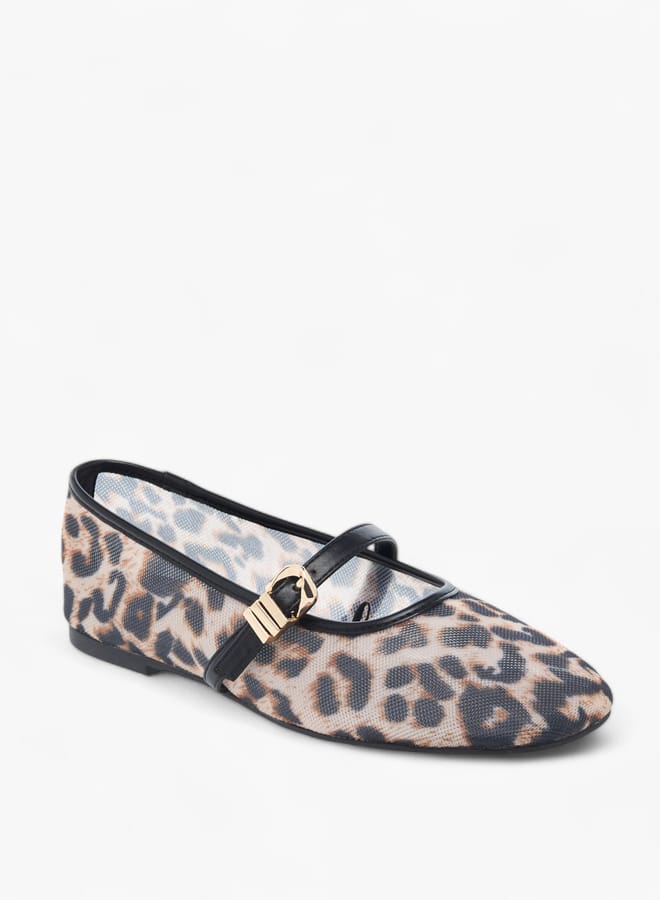 Celeste Womens Animal Print Slip-On Shoes With Buckle Closure  - Image 1
