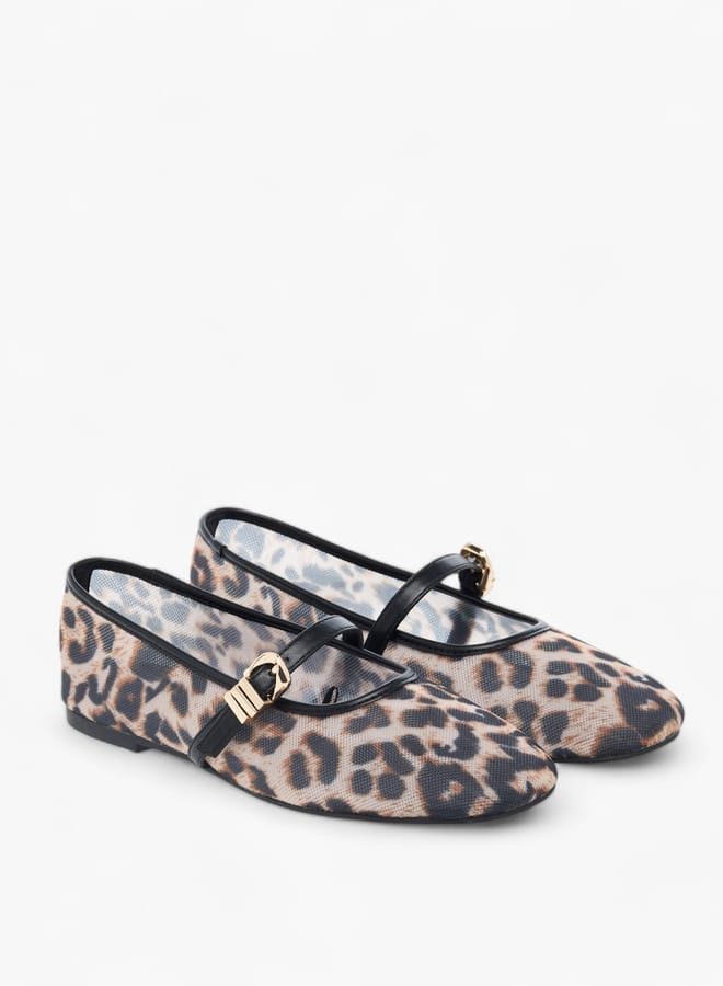 Celeste Womens Animal Print Slip-On Shoes With Buckle Closure  - Image 2