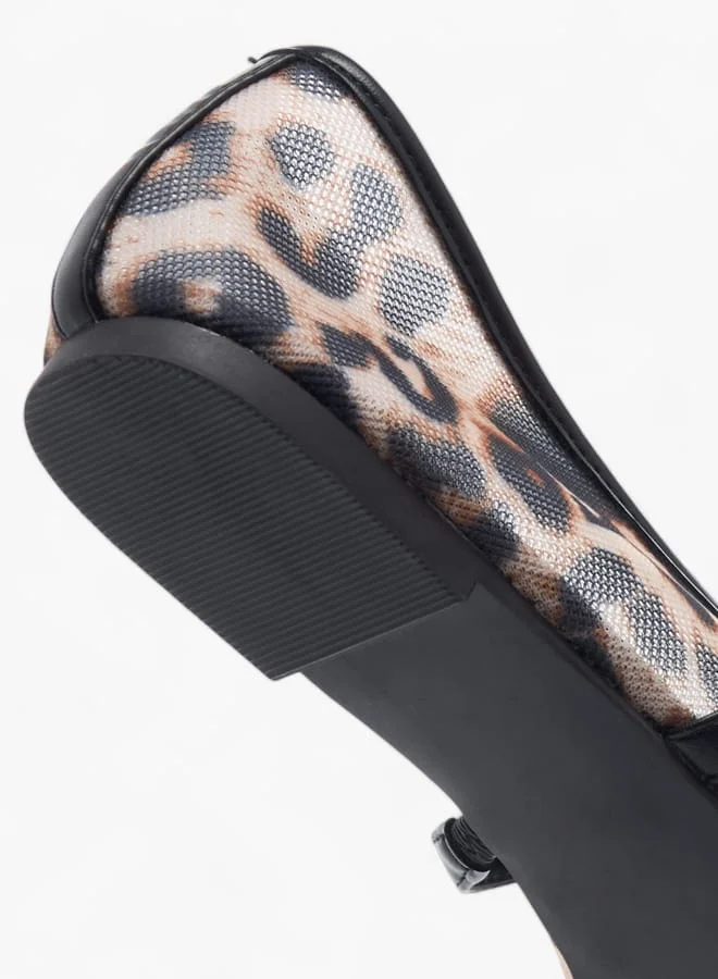 Celeste Womens Animal Print Slip-On Shoes With Buckle Closure