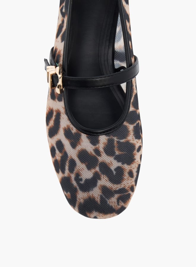 Celeste Womens Animal Print Slip-On Shoes With Buckle Closure  - Image 4