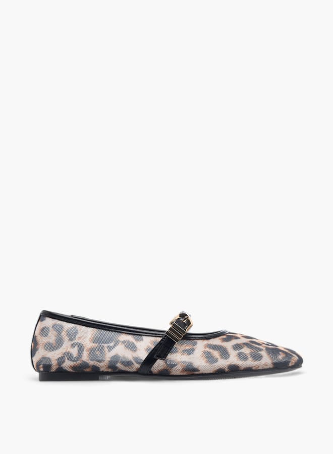 Celeste Womens Animal Print Slip-On Shoes With Buckle Closure  - Image 3
