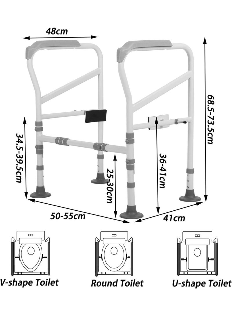 Stander Toilet Support Frame Height Width Adjustable Toilet Handrail No Drilling Required Safety Frames for Toilets, Toilet Stand Up Aid for Seniors, Disabled People and Pregnant Women - Image 5