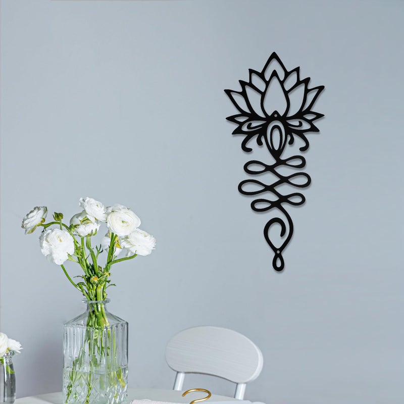 Xedatric Lotus Flower Wall Decor â€“ Black Metal Yoga Wall Art with Lotus Design, Spiritual Home DÃ©cor Sculpture for Meditation Spaces, Living Room, Bedroom, Office - Image 5