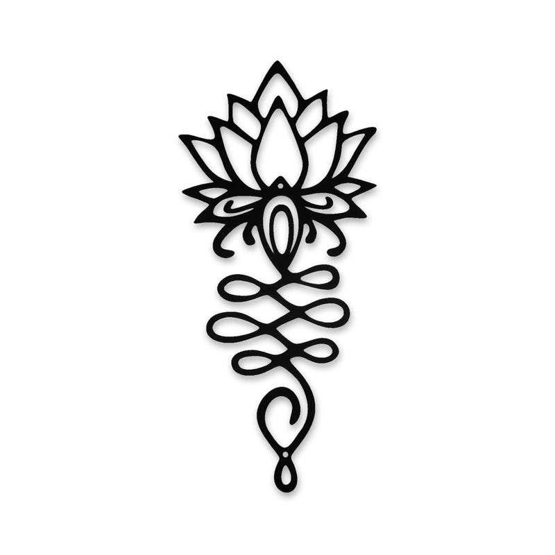 Xedatric Lotus Flower Wall Decor â€“ Black Metal Yoga Wall Art with Lotus Design, Spiritual Home DÃ©cor Sculpture for Meditation Spaces, Living Room, Bedroom, Office - Image 1