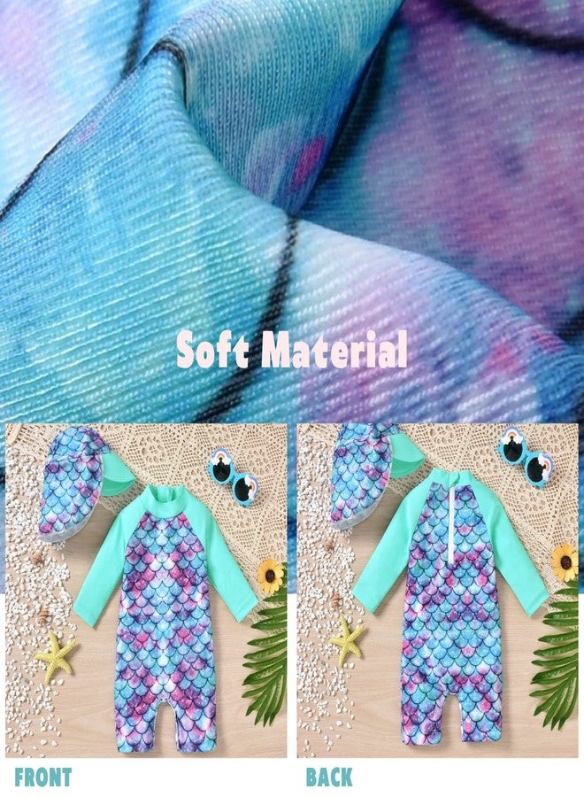 Aalizzwell 18-24 Months Toddler Baby Girls One Piece Long Sleeve Swimsuit Mermaid Bathing Suit Scale Swimwear Beach Wear - Image 5