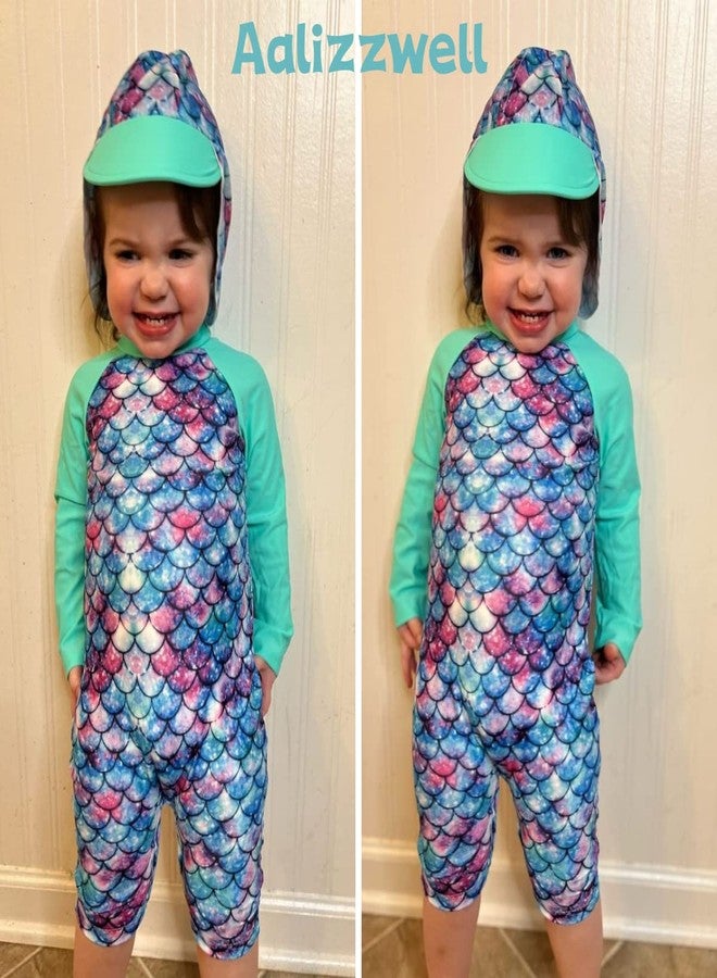 Aalizzwell 18-24 Months Toddler Baby Girls One Piece Long Sleeve Swimsuit Mermaid Bathing Suit Scale Swimwear Beach Wear - Image 3