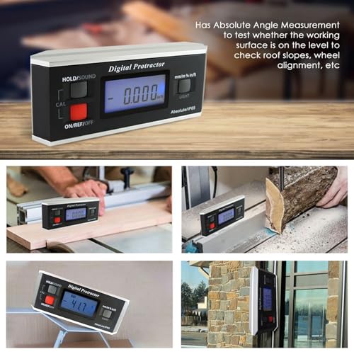 GAIN EXPRESS Digital Angle Finder Magnetic Protractor Inclinometer Angle Level Meter Tool Digital Protractor Bevel Gauge for Woodworking, Table Saw, Construction V-Groove 0~360 degree with Backlight - Image 2
