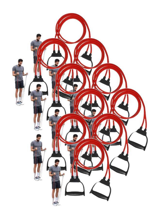 مايور مجموعة من 10 أشرطة مقاومة أنبوبية مزدوجة النغمات للتمرين للرجال والنساء - Image 1