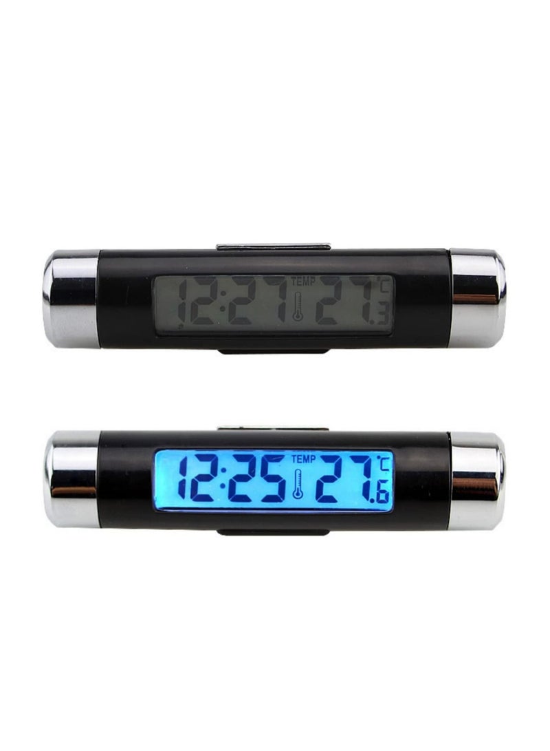 Generic 1pcs Car Digital Clock & Temperature Display Electronic Clock Thermometer Auto Electronic Clock LED Backlight Digital Display  - Image 1