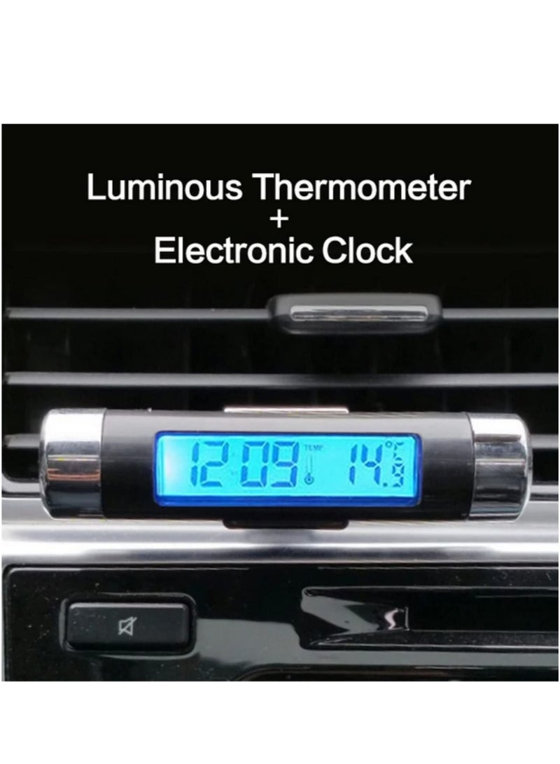 Generic 1pcs Car Digital Clock & Temperature Display Electronic Clock Thermometer Auto Electronic Clock LED Backlight Digital Display  - Image 5