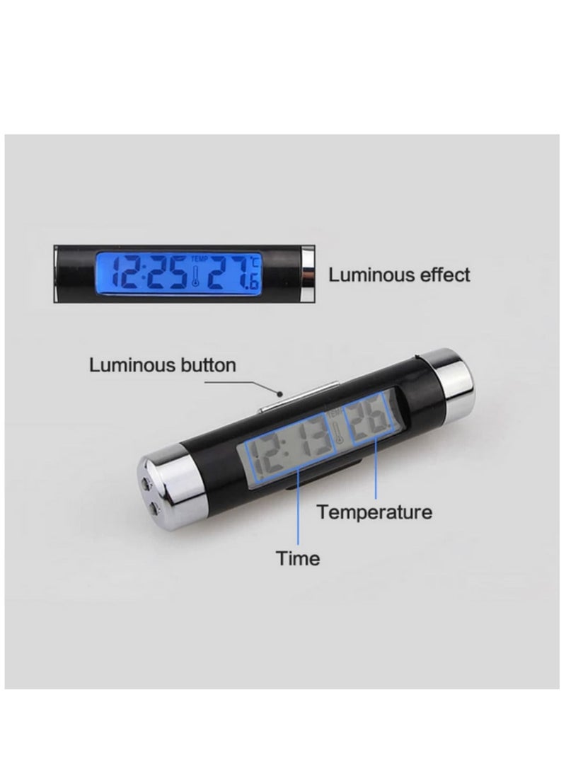 Generic 1pcs Car Digital Clock & Temperature Display Electronic Clock Thermometer Auto Electronic Clock LED Backlight Digital Display  - Image 2