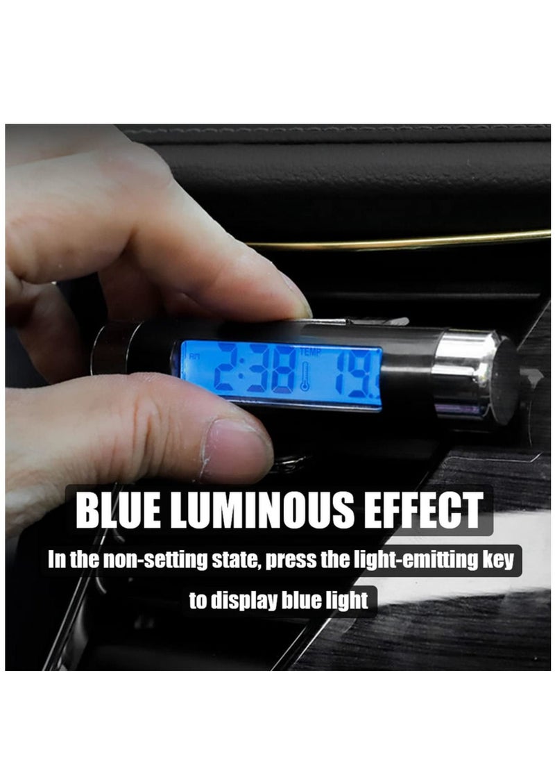 Generic 1pcs Car Digital Clock & Temperature Display Electronic Clock Thermometer Auto Electronic Clock LED Backlight Digital Display  - Image 4