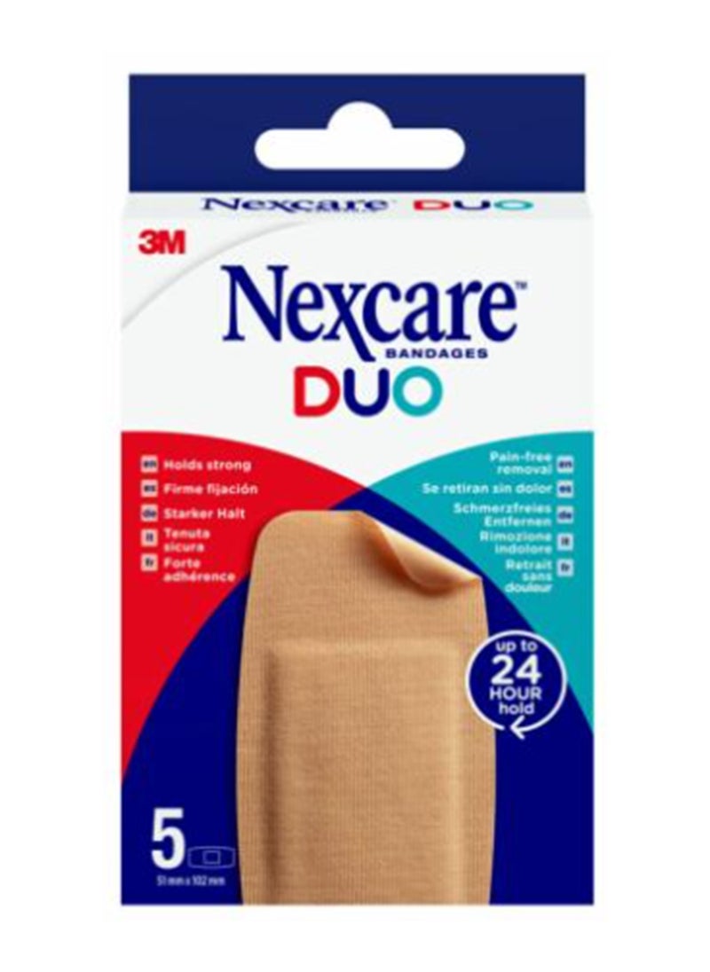 Nexcare Duo Plaster Maxi, 51Mm X 102Mm, 5/Pack 