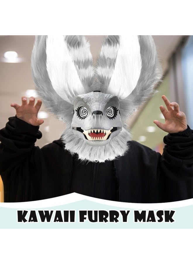 Seenelling 13 Pcs DIY Dino Mask Kit Hard Plastic Dinosaur Mask Furry Therian Dino Costume Kit Animal Dinosaur Party Costume(Gray, White) - Image 5