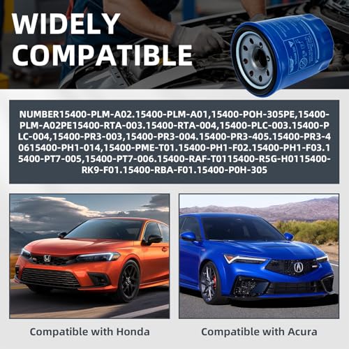HTYPX 15400-PLM-A02 Engine Oil Filters Compatible with Honda Accord CR-V Civic Acura GX610 GX630 GX660 GX670 GX690 GXV340 GXV390 GXV610 GXV630 GXV660 GXV670 GXV690, Replaces 15400-RTA-003, 15400-PR3-003 - Image 5