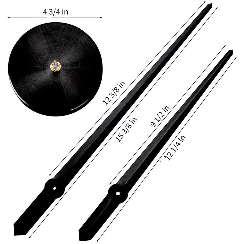 AILILIFE 3D Clock Hands, DIY Large Clock Movement Mechanism with 12 Inch Long Spade Hand, 3D Wall Clocks Home Decor - Image 3