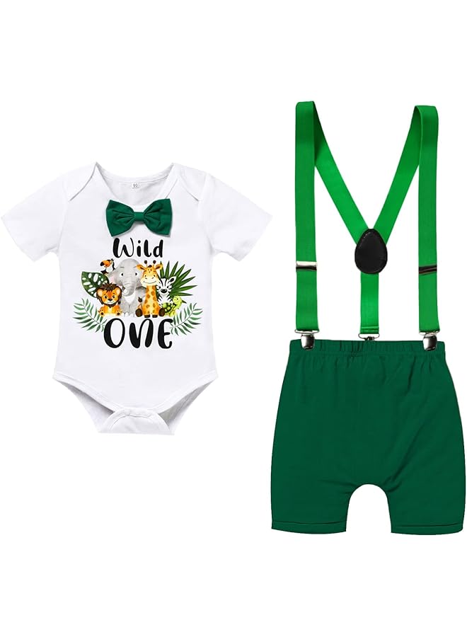 erorex Baby Boy Funny First Birthday Clothes Infant Boy Bow Tie Romper Bodysuit Cake Smash Outfits 80Cm - Image 1