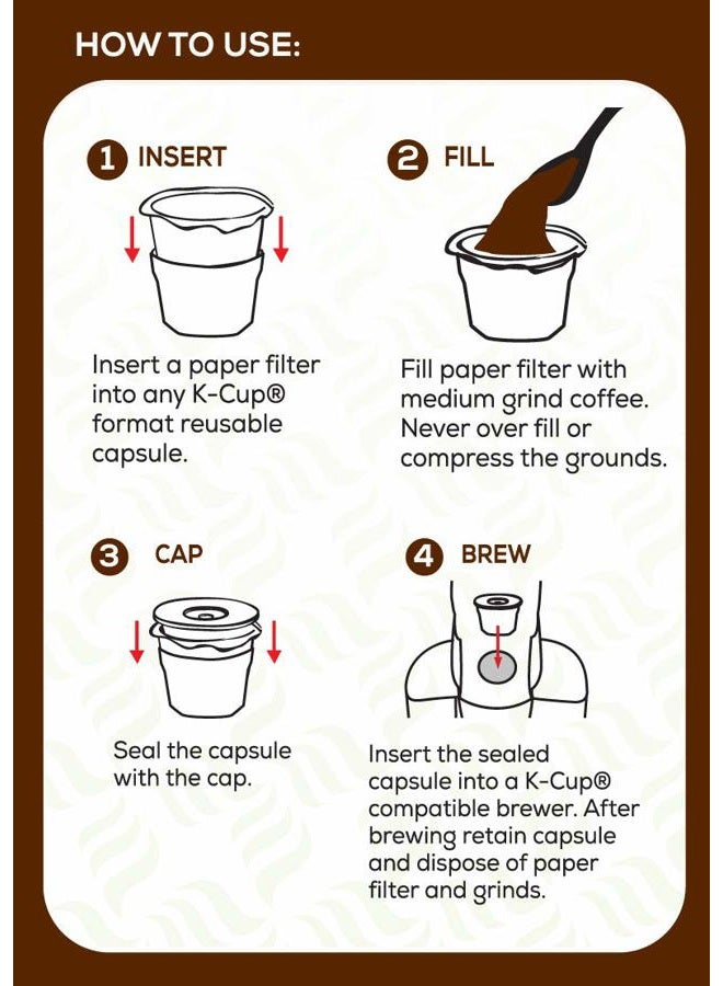 Perfect Pod Cafe Filters Paper Liners for Reusable K Cup Coffee Pods by Perfect Pod - Fits All Brands, Compatible With All Refillable Capsules - Disposable Paper Filters (200-Ct) - Image 2