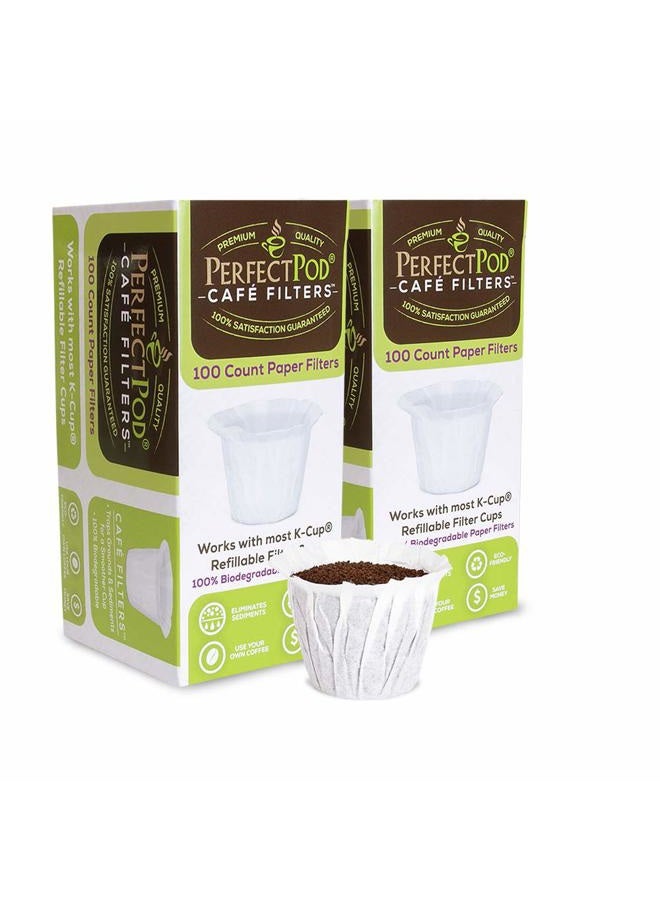 Perfect Pod Cafe Filters Paper Liners for Reusable K Cup Coffee Pods by Perfect Pod - Fits All Brands, Compatible With All Refillable Capsules - Disposable Paper Filters (200-Ct) - Image 1