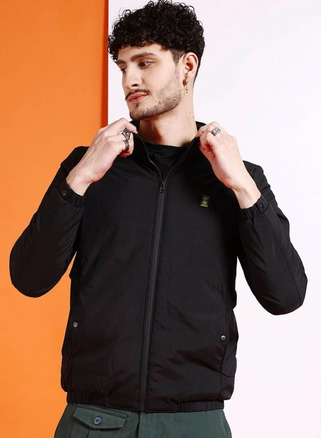 ذا انديان كراج كو The Indian Garage Co Men Regular Fit Solid High Neck Long Sleeves Jacket