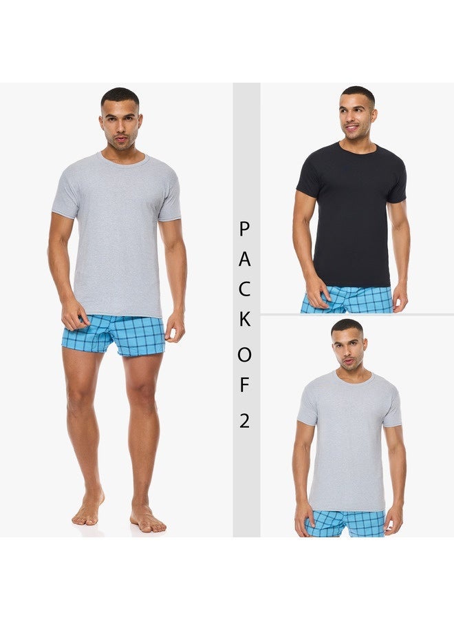 HANES Crewneck T-Shirt Mens Hanes 2165P2-2Pcs Multicolor - Image 1