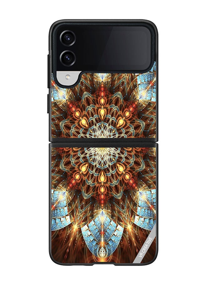 VR CREATIVE Protective Case Cover For Samsung Galaxy Z Flip4 Mandala Design Multicolour - Image 1