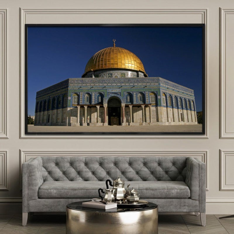 ماركتنا لوحة قماشية بتصميم رسمة إسلامية مع برواز مجوف مقاس (60×40) قطعة واحدة - Image 1