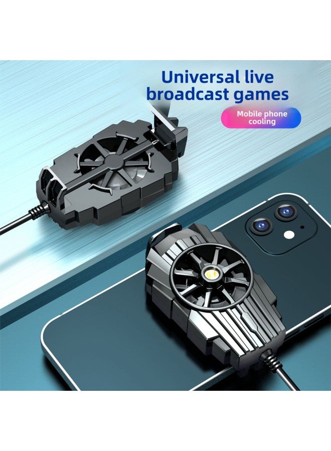2024 Model Fs01 Dual Fan Air Cooling Charging Mobile Phone Heat Sink Gaming Heat Dissipation Back Clip Wireless Silent-Color:G6 Air-cooled Plug-in Black  - Image 1