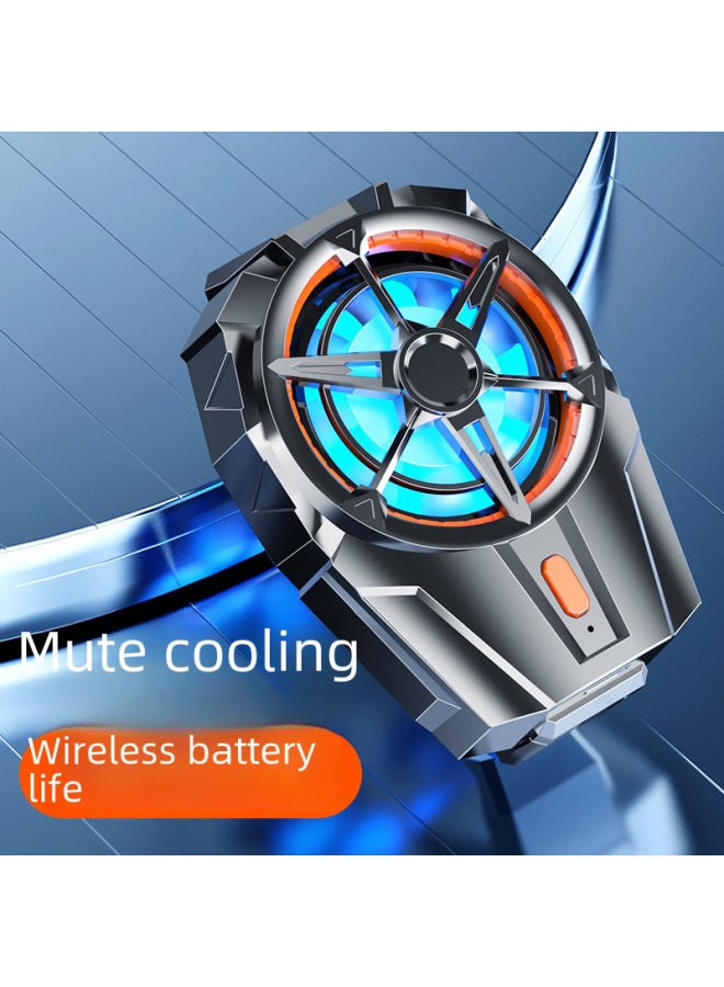 2024 Model Fs01 Dual Fan Air Cooling Charging Mobile Phone Heat Sink Gaming Heat Dissipation Back Clip Wireless Silent-Color:G6 Air-cooled Plug-in Black  - Image 3