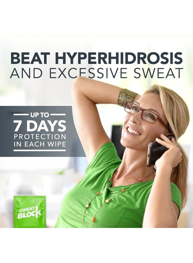 Sweatblock Clinical Strength DRIBOOST Antiperspirant Wipes - Treat Hyperhidrosis & Excessive Sweating for Men, Women, and Teens - 7 Days of Protection Per Wipe - Dermatologist Tested, Unscented,10 ct. - Image 3