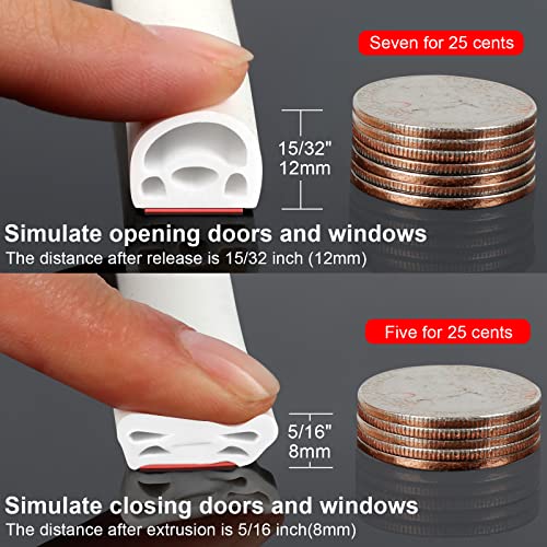 Benory [New Upgrade] 19.7Ft Silicone Door Weather Stripping Door Seal Strip for Doors & Windows, Multi-Layer Soundproof Chamber Design, Self-Adhesive, Seal Large Gaps, Easy to Cut & Install - Image 4