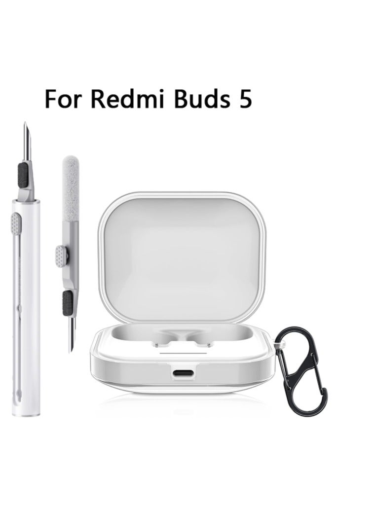 Earphones Case For Xiaomi Redmi Buds 5 - Crystal TPU Clear Silicone Earbuds Case - Transparent  - Image 1