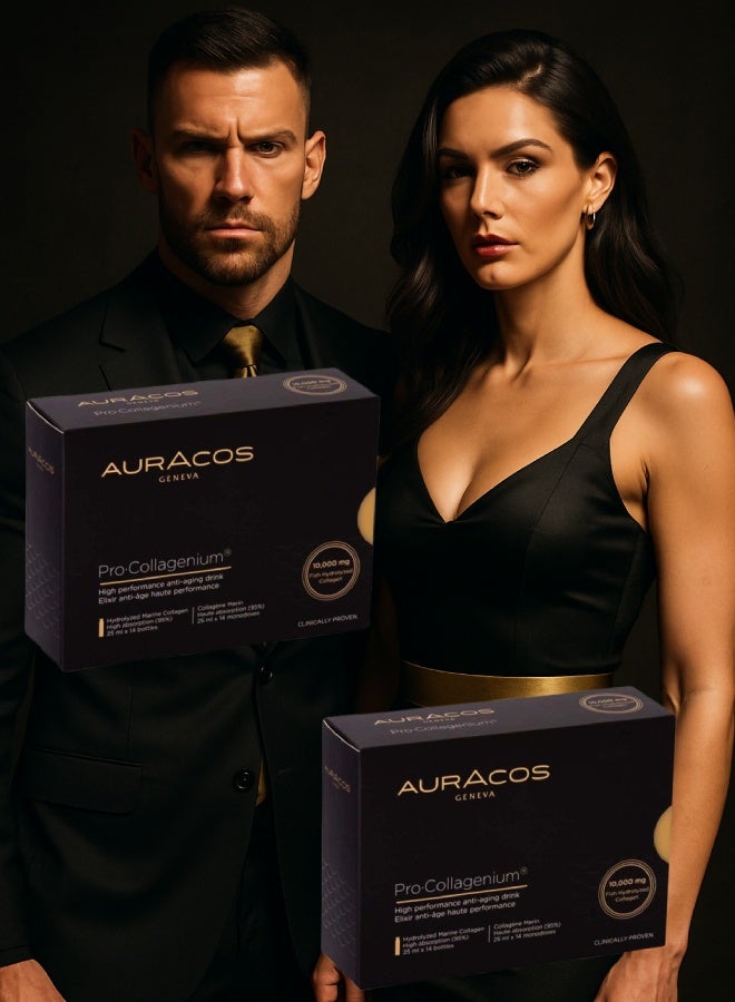 Auracos 2 Pieces Pack of 14 Pro Collagenium High Performance Anti Aging Drink - Image 1