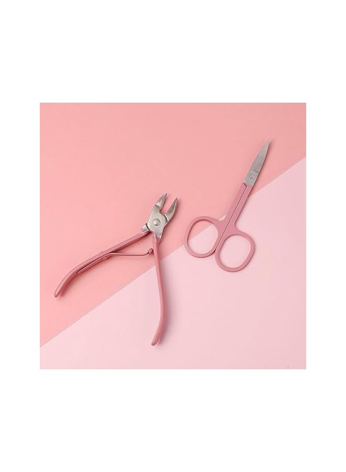 مجموعة العناية بالأظافر الاحترافية مكونة من 16 قطعة من أدوات العناية بالأظافر مع حافظة جلدية فاخرة مناسبة للسفر وللأظافر السميكة (كشمير) - Image 4