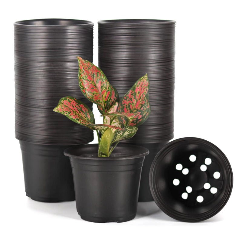 HECTOLIFE HECTOLIFE 100Pack 05 Gallon Flexible Plant Nursery PotsThickened Soft Plastic Seedling PotsSeed Starting Pot Flower Plant Container for Succulents Seedlings Cuttings TransplantingBlack 