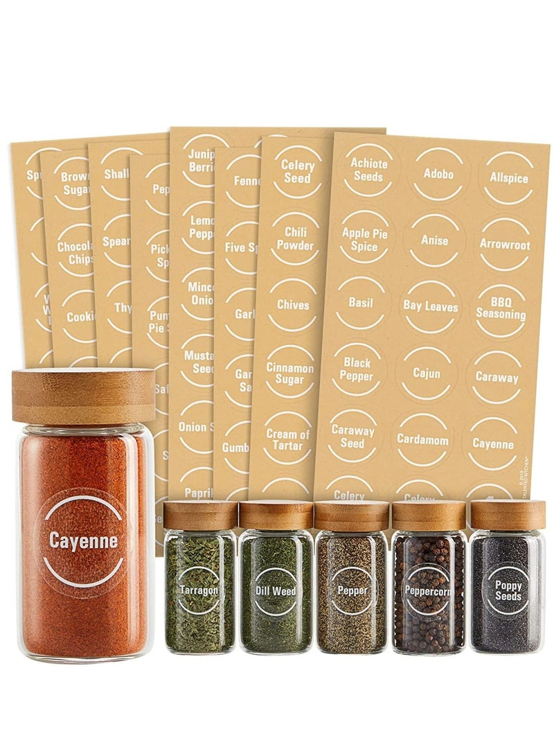 144 Spice Labels Stickers, Pantry Labels, Clear Spice Jar Labels Preprinted for Spice Jar Lids - Image 1