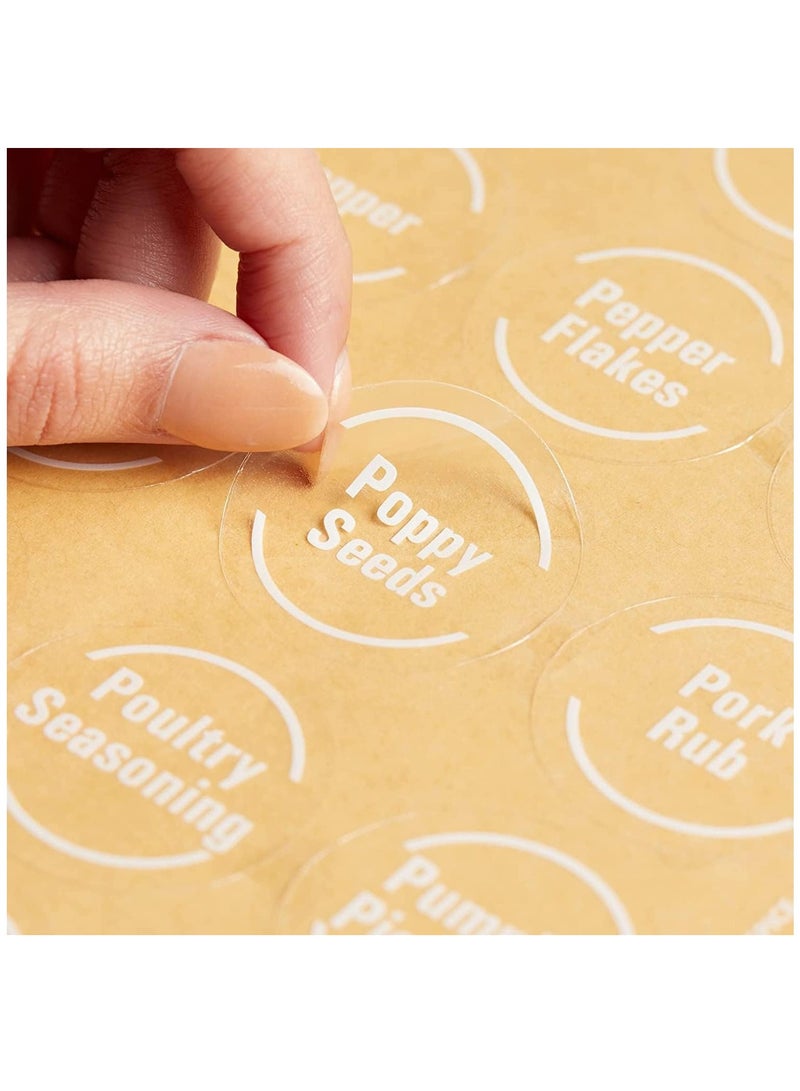 144 Spice Labels Stickers, Pantry Labels, Clear Spice Jar Labels Preprinted for Spice Jar Lids - Image 5