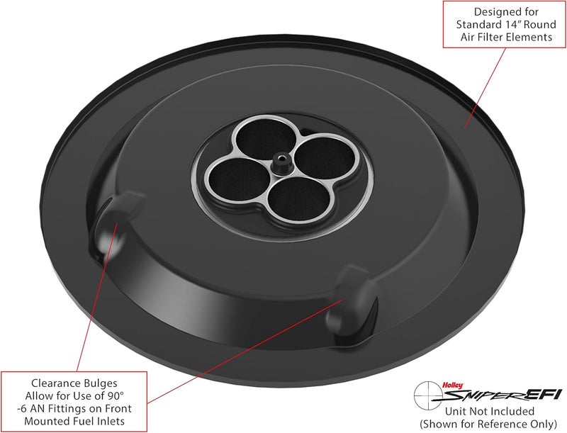 HOLLEY Sniper EFI 120-511 Air Cleaner Drop Base - Black - Image 2