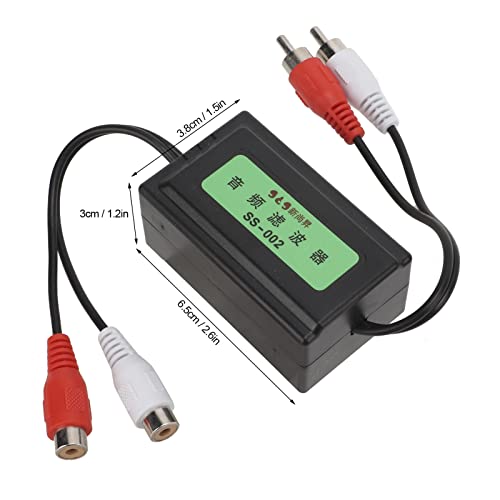 Ymiko 1.5 × 1.2 × 2.6 بوصة فلتر ضوضاء عازل ضوضاء حلقة الأرضية موصلات RCA 3.5 مم/0.1 بوصة عازل حلقة الأرضية لنظام الصوت في السيارة مصمم للقضاء على ضوضاء الصوت في السيارة - Image 3