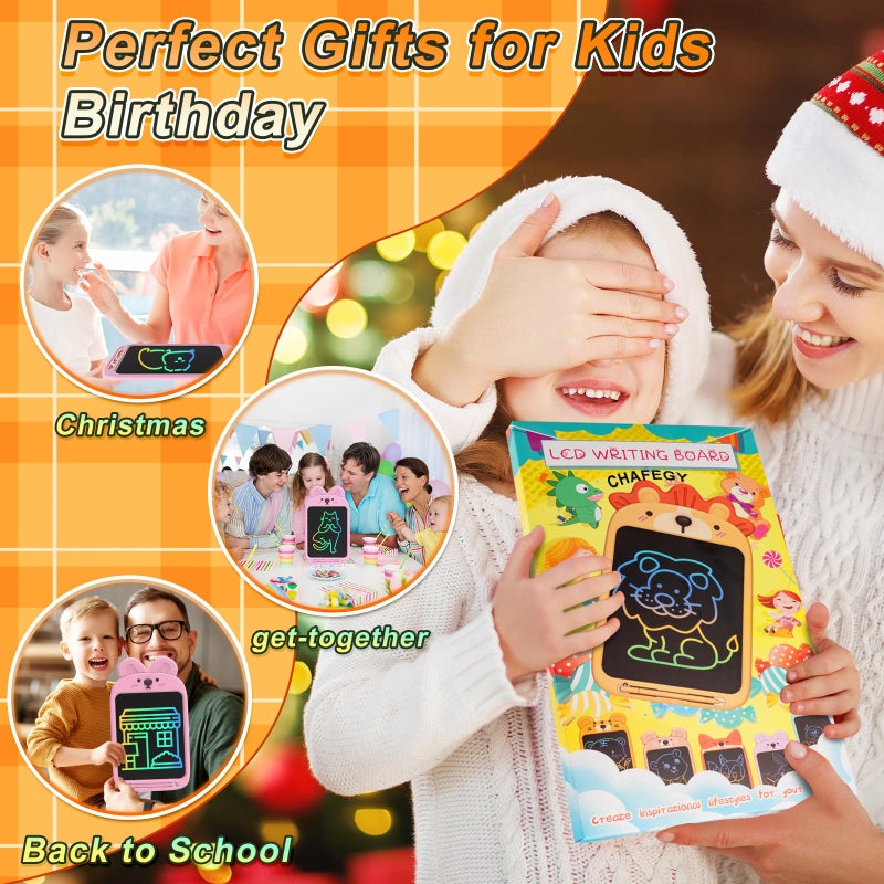 Chafegy Lcd Writing Tablet 10 Inch  Colorful Doodle Board Drawing Tablet  Toys For 3 4 5 6 8 Years Old Boys Girls Gift  Memo Board  Drawing Pads (Rabbit) - Image 3