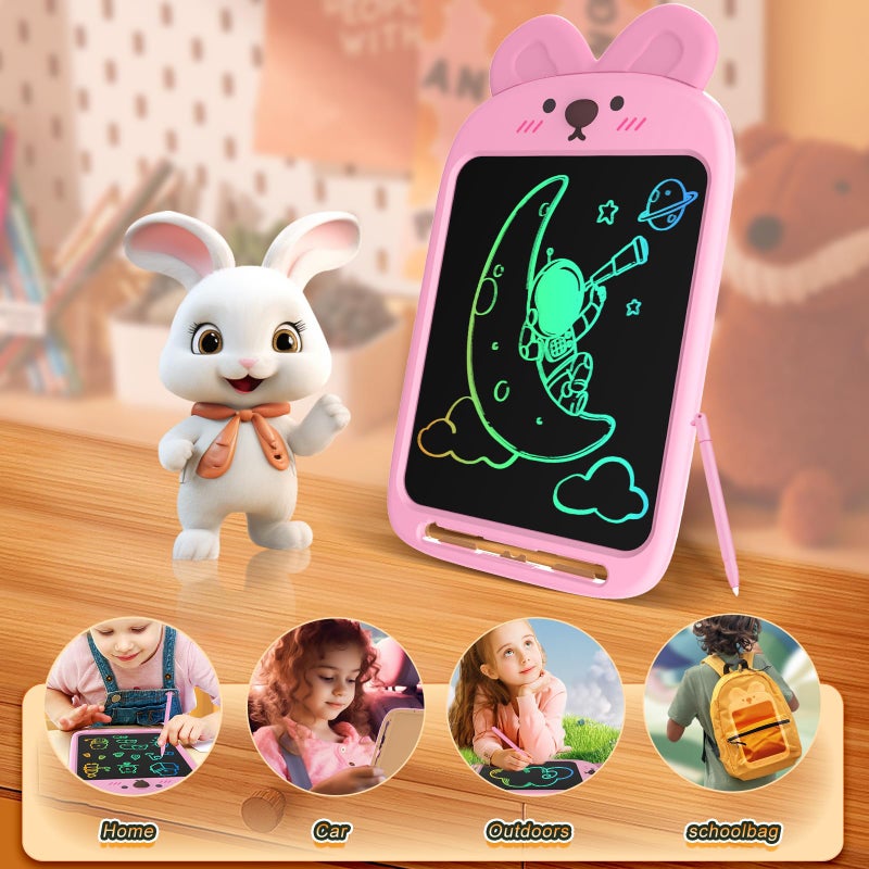 Chafegy Lcd Writing Tablet 10 Inch  Colorful Doodle Board Drawing Tablet  Toys For 3 4 5 6 8 Years Old Boys Girls Gift  Memo Board  Drawing Pads (Rabbit) - Image 4
