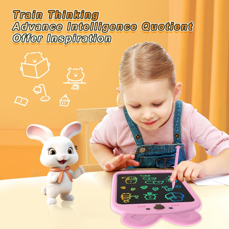 Chafegy Lcd Writing Tablet 10 Inch  Colorful Doodle Board Drawing Tablet  Toys For 3 4 5 6 8 Years Old Boys Girls Gift  Memo Board  Drawing Pads (Rabbit) - Image 5