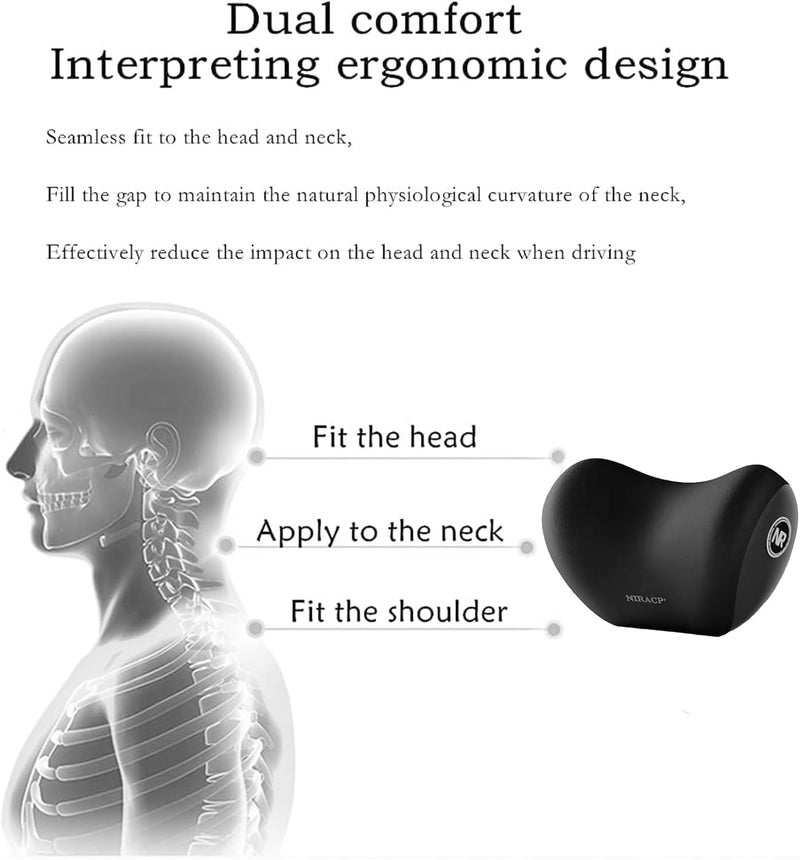 NIL JO Car Neck Pillow Neck Pain Relief for Long Drive Car Seat Back Head Rest Memory Foam Pillow for Driving with Adjustable Strap Breathable Removable Cover with Buckle 1pcs - Image 5