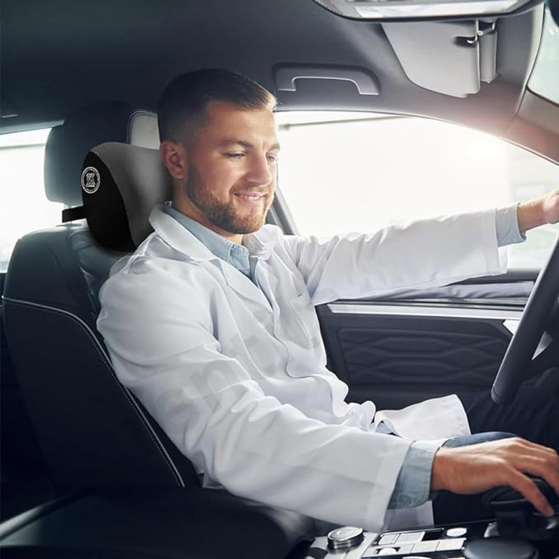 NIL JO Car Neck Pillow Neck Pain Relief for Long Drive Car Seat Back Head Rest Memory Foam Pillow for Driving with Adjustable Strap Breathable Removable Cover with Buckle 1pcs - Image 4