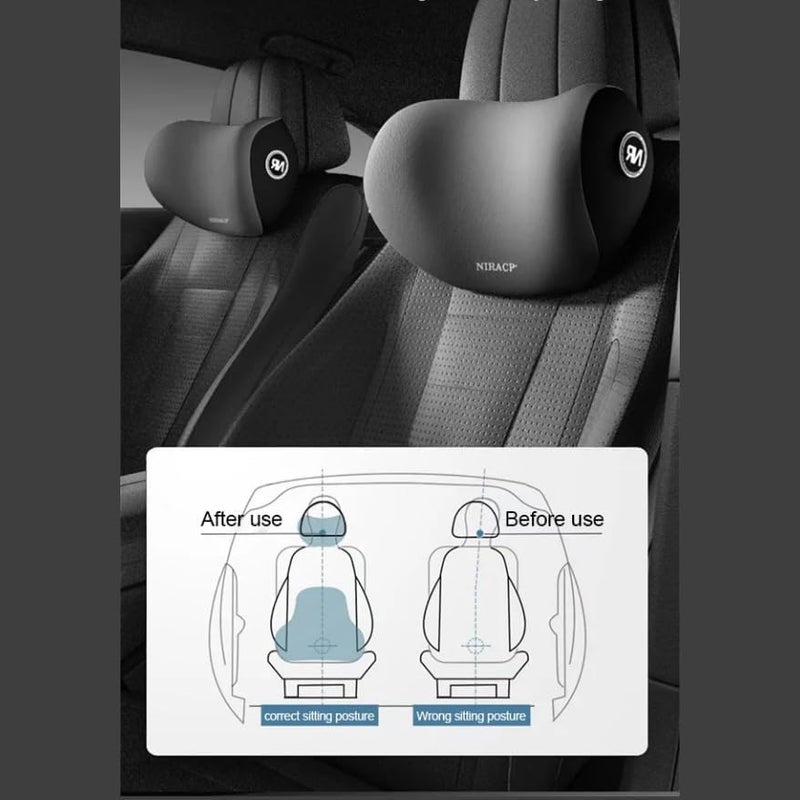 NIL JO Car Neck Pillow Neck Pain Relief for Long Drive Car Seat Back Head Rest Memory Foam Pillow for Driving with Adjustable Strap Breathable Removable Cover with Buckle 1pcs - Image 3