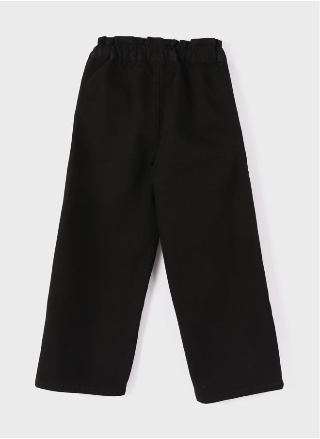 LC WAIKIKI Elastic Waist Wide Leg Girl Jean Trousers  - Image 4