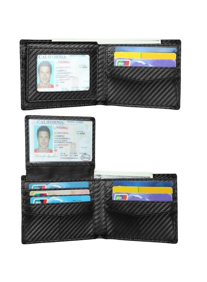 Huztencor AirTag Wallet Minimalist Front Pocket Mens Wallet for Apple Air Tag Carbon Fiber Black - Image 2